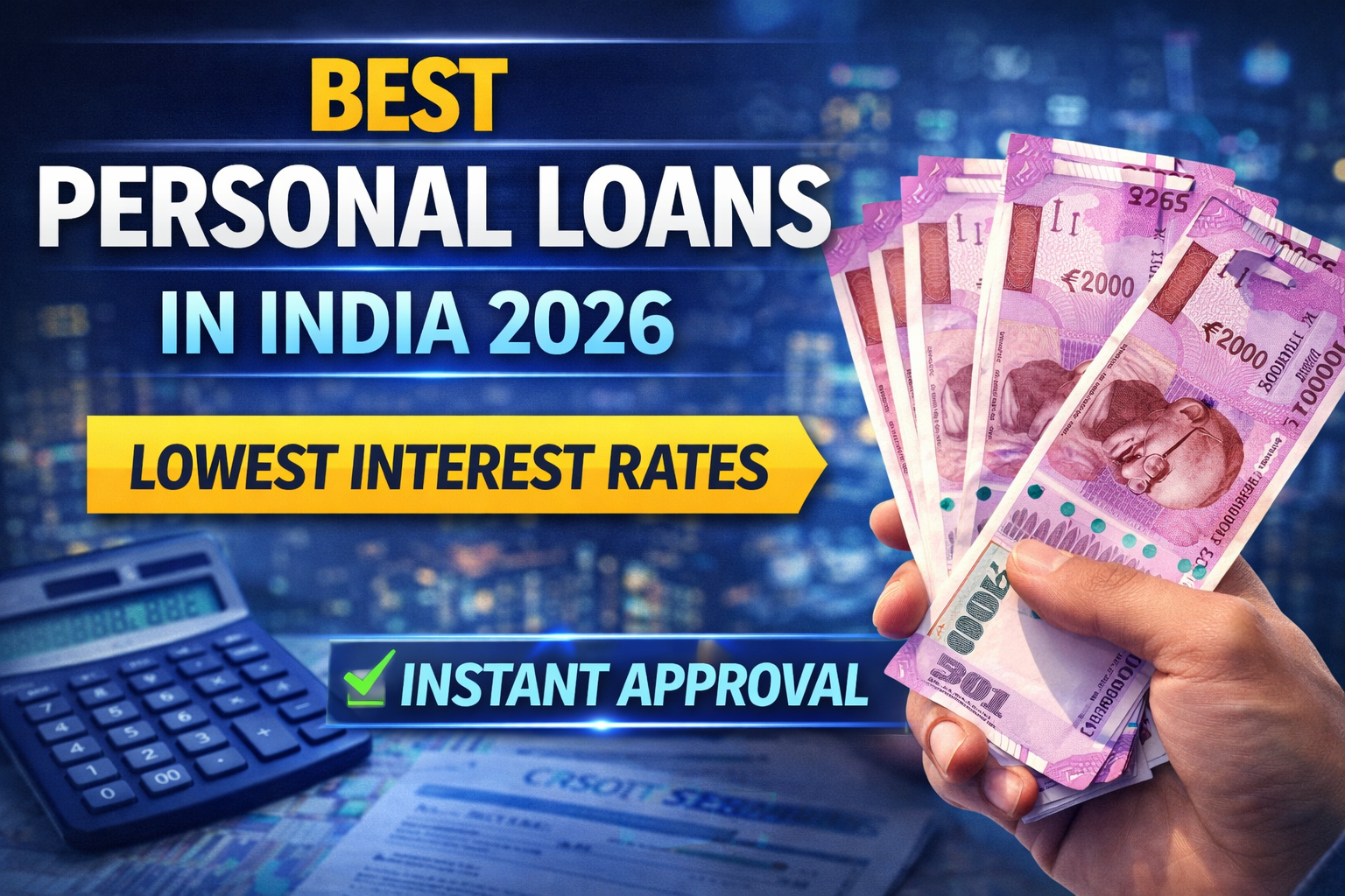 Best Personal Loans in India 2026 – Lowest Interest Rates & Instant Approval